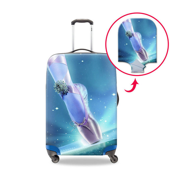 Thicker S/M/L Elastic Suitcase Cover Cute Ballet Shoes Toe Luggage Protective Baggage Covers For 18-30 Inch Trunk Womens Travel Accessories