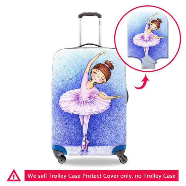 Cartoon Luggage Protective Covers Cute Travel Bag Cover for Girls Ballet Girl Printing Elastic Suitcase Rain Cover Zipper Trolley Case Cover