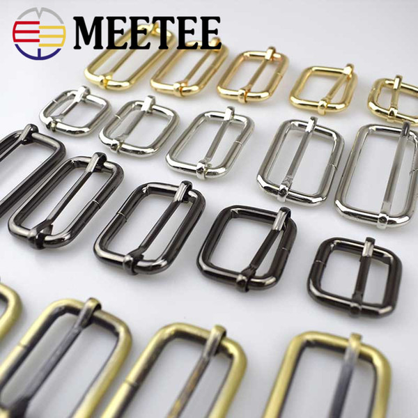 MEETEE F2-12 Metal Slides Tri-glides Wire-formed Roller Pin Buckles Strap Slider Adjuster for bag buckle garment accessories