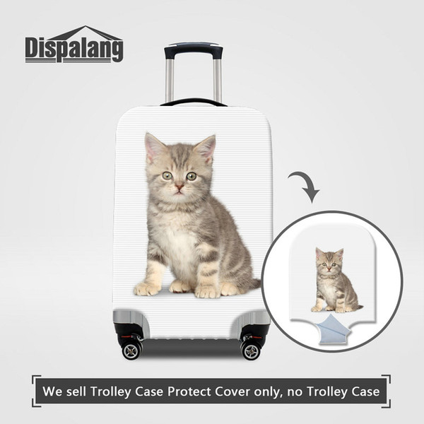 Spandex Luggage Protective Cover For 18 20 22 24 26 28 30 Inch Trolley Case Cute Cat Animal Printing Women Dust Travel Accessories Wholesale