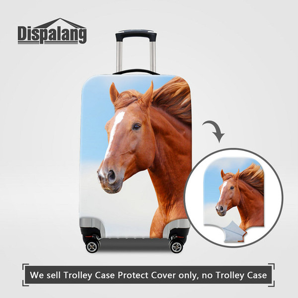 Women Men Thick Elastic Luggage Protective Cover For 18 20 22 24 26 28 30 Inch Trunk Cases Animal Horse Elastic Stretch Travel Accessories