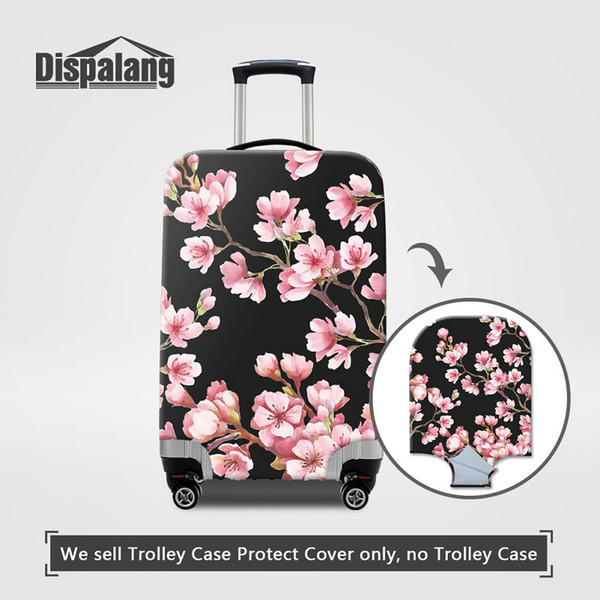 Rain Dustproof Cover For 18-30 Inch Trolley Cases Cute Floral Printing Waterproof Elastic Women Luggage Protector Covers Case For A Suitcase