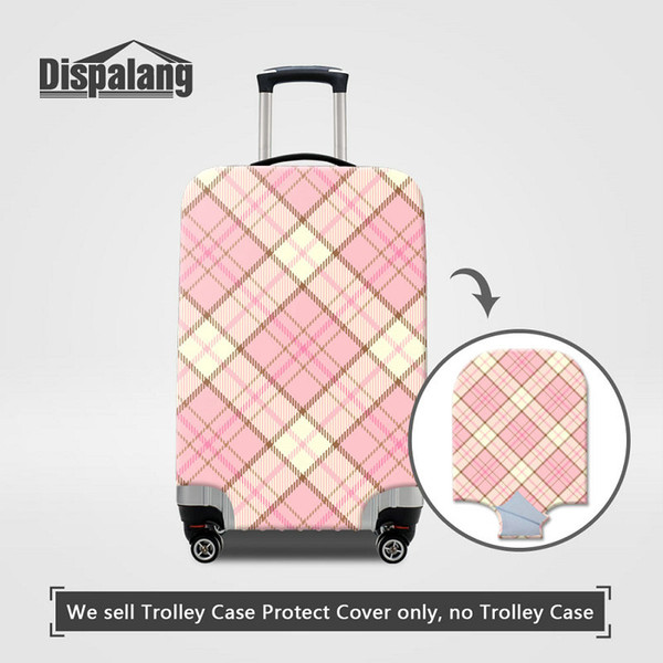 Hot Fashion Travel On Road Luggage Cover Apply To 18-30 Inch Suitcase Plaid Printed Women Girls Trolley Protect Waterproof Covers Wholesale