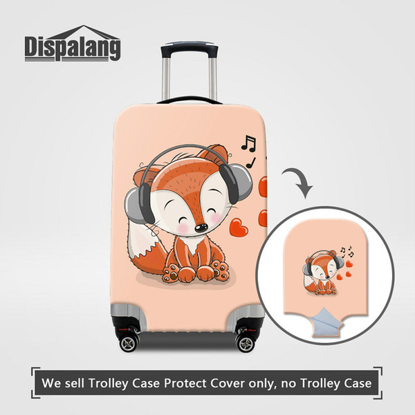 New Waterproof Elastic Luggage Protective Cover For 18 To 30 Inch Trolley Case Fox Cartoon Animal Desinger Women Dust Travel Suitcase Covers