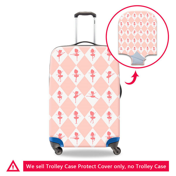 Rain Luggage Cover Apply To 18-30 Inch Trolley Suitcase Cute Ballet Girl Design Elastic Anti-dust Trunk Case Covers Women Travel Accessories