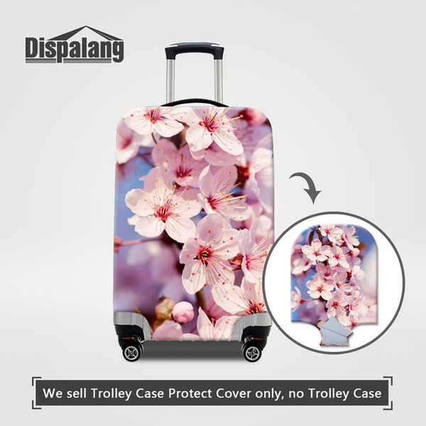 Travel On Road Luggage Protective Covers For 18 To 30 Inch Trunk Case 3D Printing Flower Women Girl Spandex Thick Dustproof Waterproof Cover