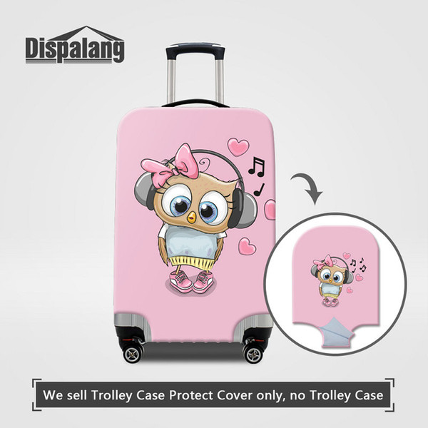 Women Fashion Travel On Road Luggage Cover For 18-30 Inch Trolley Suitcase Animal Lucky Owl Cartoon Musical Note Thick Dust Protector Covers