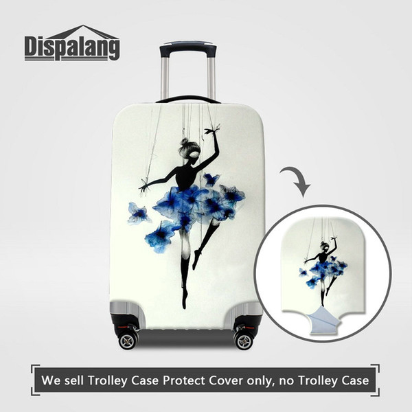 Anti-Scratch Luggage Cover For 18-30 Inch Trolley Suitcase 3D Printing Ballet Dancing Girl Women Travel Accessories Waterproof Dust Covers