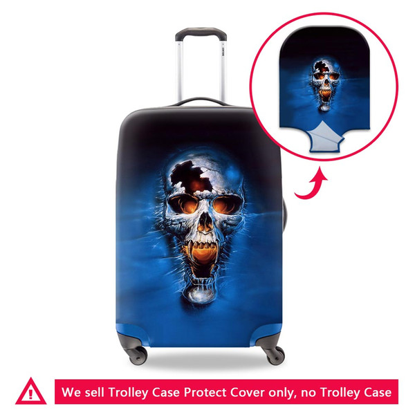 Coolest Luggage Covers for Men 3D Print Skull Patterns on 18-30 Inch Suitcase Protective for Traveling High Quality Rain Covers for Cap