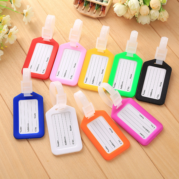 PVC Luggage Tag Pure color luggage tag have 9 colors can choose Plastic luggages accessories for plane