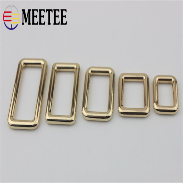 Meetee High-grade strap hanger hanging Gold semi package metal fittings zinc alloy die-casting square buckle bag buckle F1-4