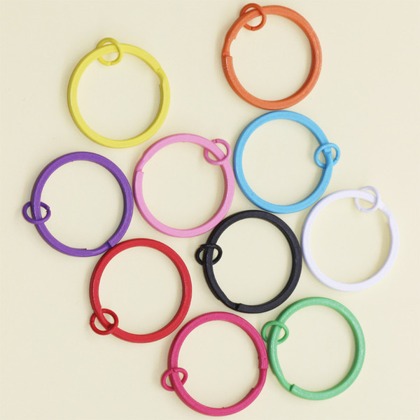 Meetee Round Metal Keyring Stainless Steel Keychain 30mm Plated Split Alloy Circle Jewelry DIY Keyrings Accessories