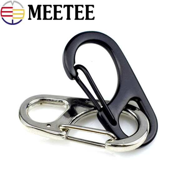 Meetee Metal Key chain Clipper hang Hook Outdoor Equipment Alloy Carabiner Backpack clasp Fast 8 Characters Bag Buckle clamp