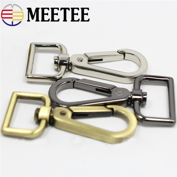 Meetee Bag Clasp Hook Metal Paracord Clip Buckles Square Golden Handles for bag Handbags Luggage Hardware Accessories