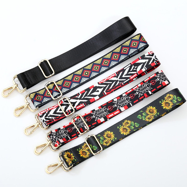 Meetee nlyon New Long Strap Fashion Print Bag Accessories National Style Wide Adjustable Shoulder Messenger Bag Strap