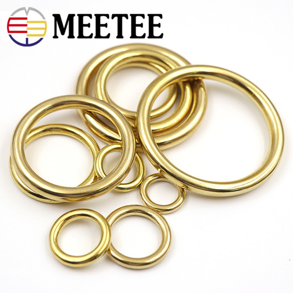 Meetee Golgd O buckle Pure Brass Ring Copper Belt Key chain Bag Pin Button Handmade Leather Luggage Accessories BD015