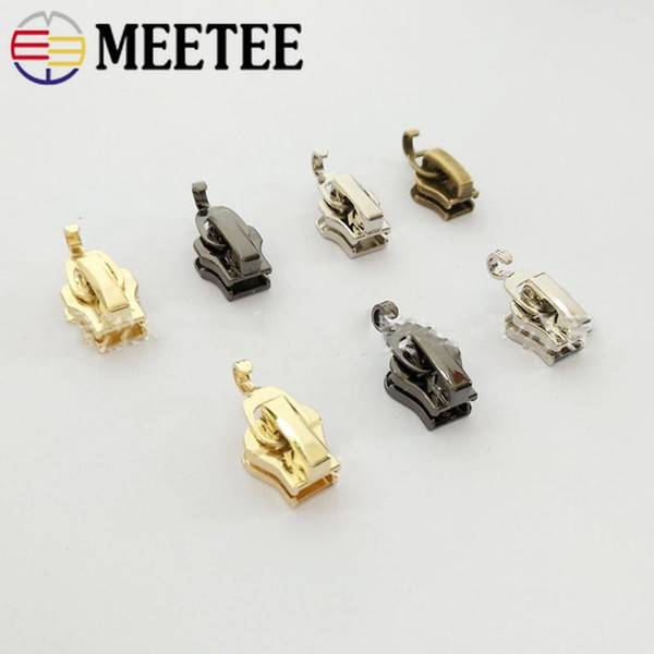 Meetee Metal Nylon Resin Zipper Sliders 3# 5# colorful Zipper Pull Luggage Clothing DIY Handmade Hardware Crafts Accessories