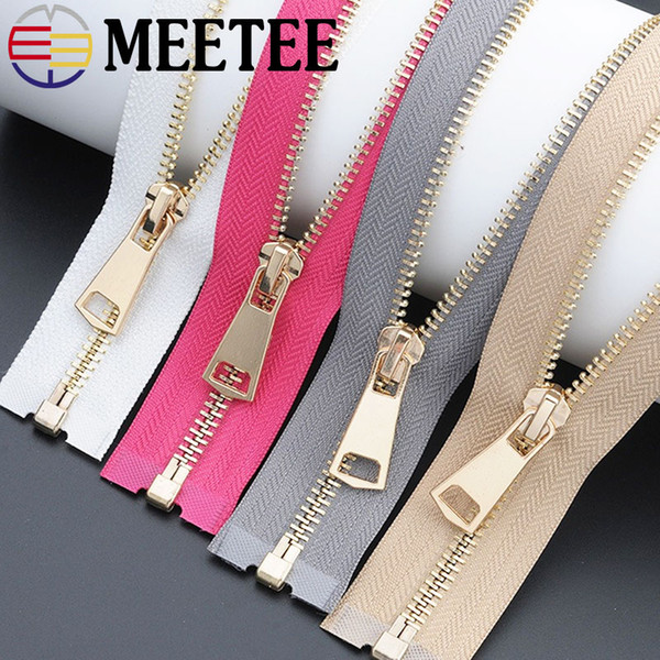 Meetee A3-6 Lightgold Open-end Metal Zipper for Sewing Jacket Coat Zippers Cremalleras Down Coat Zips DIY Garment Accessories