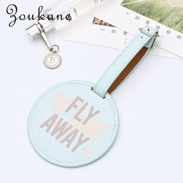 Zoukane Personalized Leather Round Suitcase Luggage Tag Label Bag Pendant Handbag Travel Accessories Name ID Address Tags LT01A