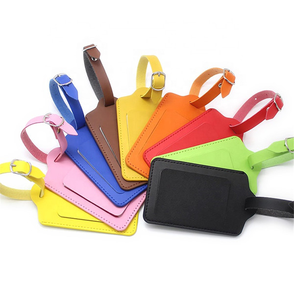 High-Quality PU Leather Suitcase Luggage Tag Label Bag Pendant Handbag Portable Travel Accessories Name ID Address Tags LT23