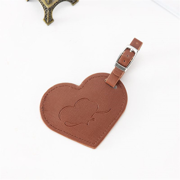 Zoukane Portable Heart Leather Suitcase Luggage Tag Label Bag Pendant Handbag Travel Accessories Name ID Address Tags LT14A