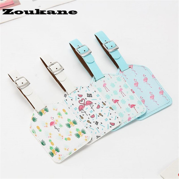 Zoukane Printing Suitcase Leather Luggage Tag Label Bag Pendant Handbag Travel Accessories Name ID Address Tags Hot Sale LT04