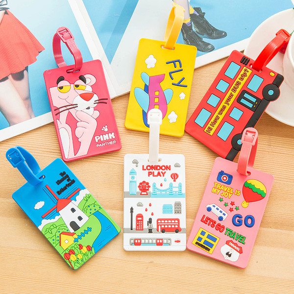 PVC Travel Luggage Label Luggage tag Suitcase Tag Name ID Address Colorful Suitcase Label Tag b1296