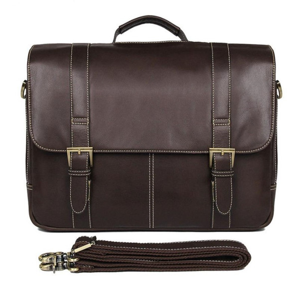 A Grade Genuine Leather Handbags for Men Business Briefcase Portfolio Man Crossbody Bag 15.6