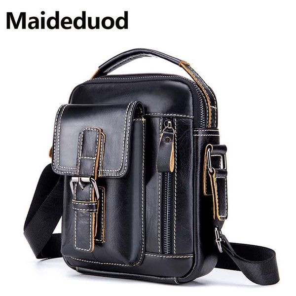 High-Quality 100% Genuine Leather Messenger Bags Men's Shoulder Bag Crossbody Bag for Men ipad flap Small Shoulder Handbags Male Bags 9