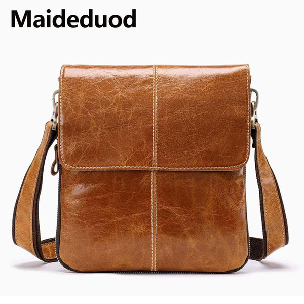 High-Quality New Genuine Leather Messenger Bag Men Shoulder bag Small male man Crossbody bags for Messenger men Leather bag Handbag 8006