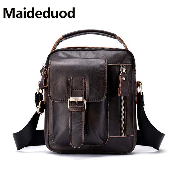 2019 Men's Bag Genuine Leather Crossbody Bags for Men ipad Flap Hasp Messenger Bag Men Leather Shoulder Bags Male Handbags