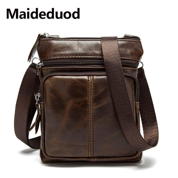 NEW Men's Bag Genuine Leather Crossbody Bags for Men ipad Flap zipper Messenger Bag Men Leather Shoulder Bags Male Handbag