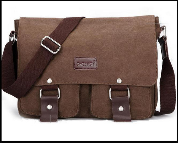 Hot Sell like cakes Mens Retro Wholesale Retail canvas Shoulder Bags Leisure Messenger Bag Computer leather Male bag