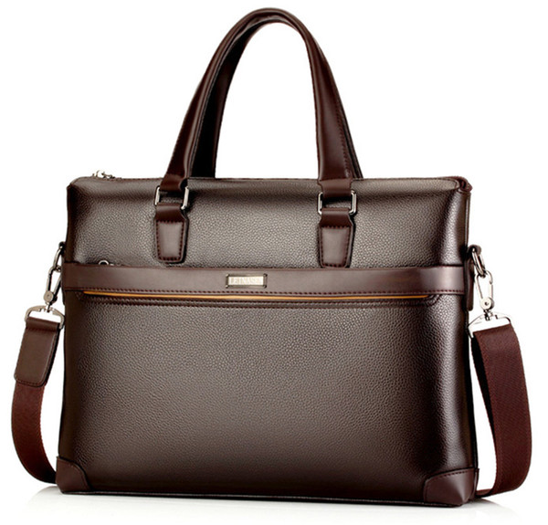 Computer Laptop Case Shoulder Strap Maletin Manager Laptop Bag Man PU Leather Atmospheric Briefcase