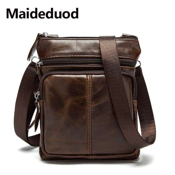 Men's Bag Genuine Leather Crossbody Bags for Men ipad Flap zipper Messenger Bag Men Leather Shoulder Bags Male Handbag