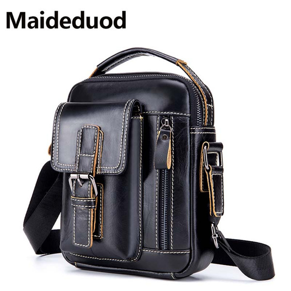 High-Quality 100% Genuine Leather Messenger Bags Men's Shoulder Bag Crossbody Bag for Men ipad flap Small Shoulder Handbags Male Bags 91307