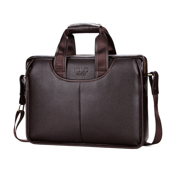 2019 POLO Classic Design Large Size Leather Briefcases Men Casual Business Man Bag Office Briefcase Bags Laptop handbag L147