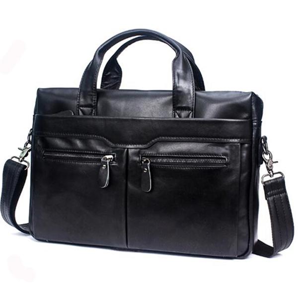 Mva Handbag Shoulder Briefcase Leather Business Men'S Bag Leather Shoulder Bag