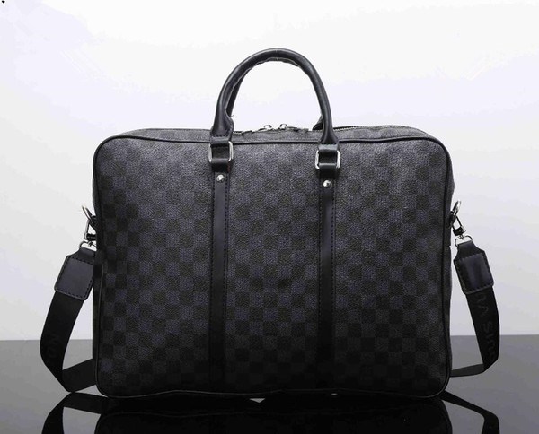 2019 Briefcase Simple Mens Dandy Briefcase Slim Leather Briefcase Solid Large Business Man Bag Laptop Bag Messenger Bag for Men