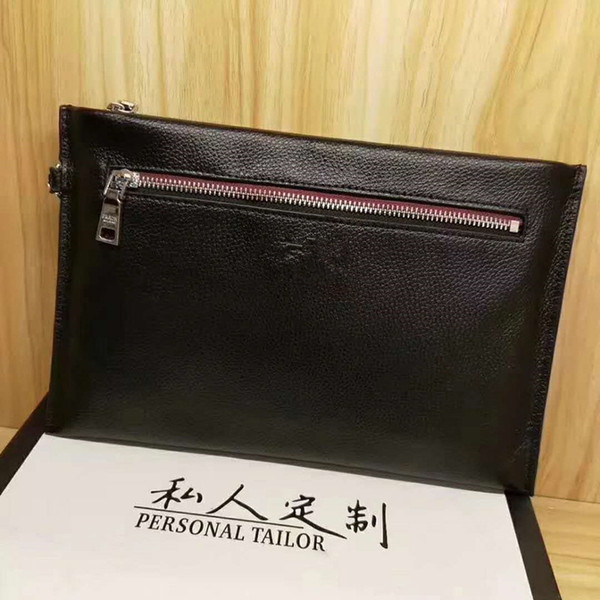 2018 the latest personalization technology of men's wear real leather brand name card bag purse fashionable and practical