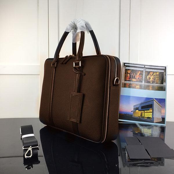 2019 Business Real Leather Document bag Top Grade Quality Briefcase document voyage bag Classic Brown 41125 CLUTCHES EVENING