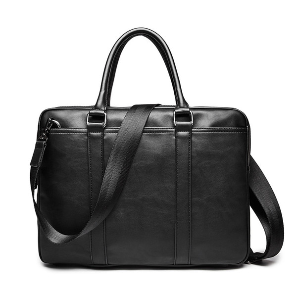 2019 Simple Famous Brand Business Men Briefcase Bag Luxury Leather Laptop Bag Man Shoulder Bag bolsa