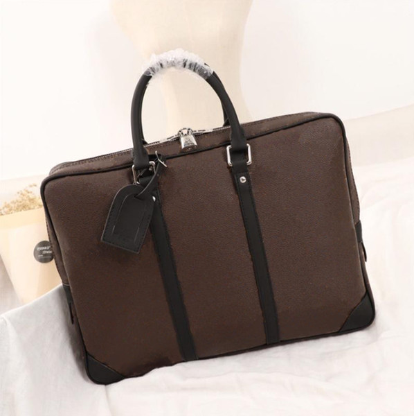 Business Men's briefcase Brown Alphabet Pattern Luxury Designer Briefcase Size 40x 30x 7 Cm Model M41125