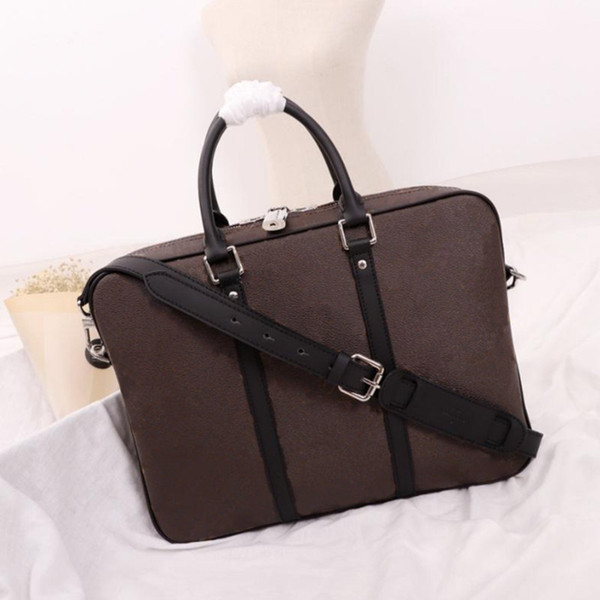 Business Men's briefcase Brown Alphabet Pattern Luxury Designer Briefcase Size 40x 30x 7 Cm Model M52005