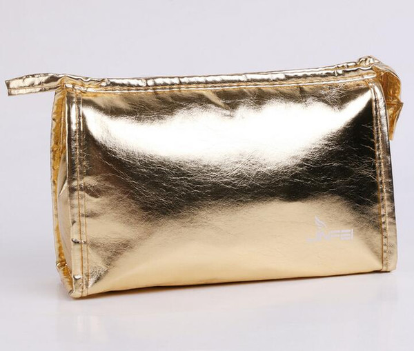 fashion women cosmetic bag golden blue hot pink makeup organizer waterproof pu beauty case for travel daily use