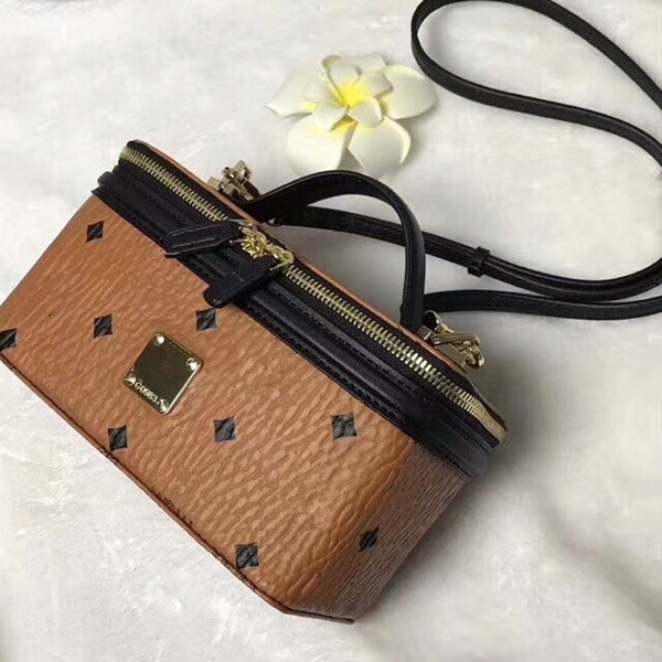 2018 latest fashion hot sale woman lady M design leather letter printing cosmetic case handbag crossbody shoulder bag drop shipping