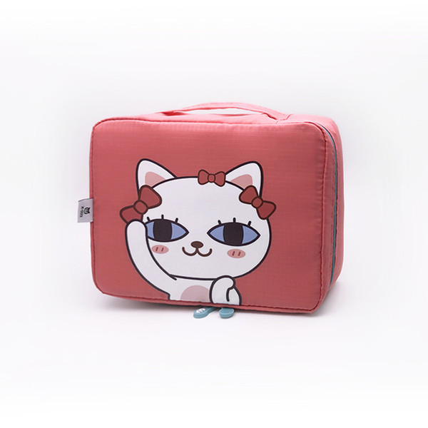 FORUDESIGNS Kawaii Women Make up Cases Cosmetic Bags Animal Pug Dog Cat Pencil Pouch Child Girls Boys Stationery School Supplies