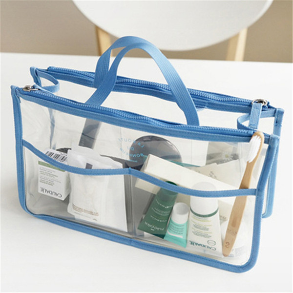 Environmental Protection PVC cotton Transparent Cosmetic Bag Women Travel Make up Toiletry Bags Makeup Organizer Case waterproof pouch