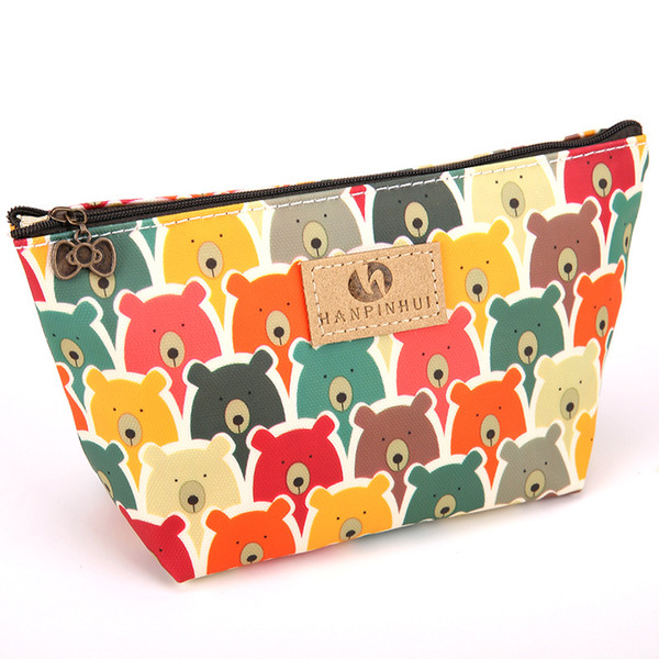 fruits floral printed Cosmetic Bag Toiletry Animal Cartoon Zipper purse Leather Makeup Waterproof Wash zipper pouch cosmetic bag