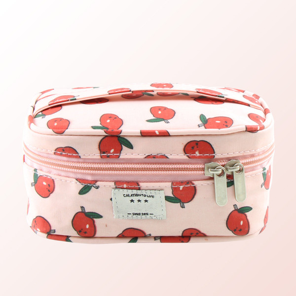 Cute Strawberry And animals Printing Women Cosmetic Bag lip gloss Storage Pouch And makeup Brush holder Ladies Mini toiletry bag